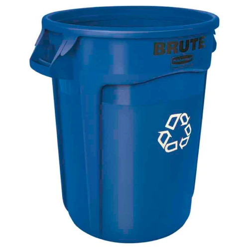 Brute Container 121L met recyclinglogo blauw